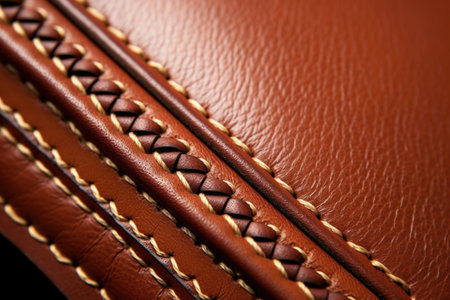 stitching details of a single leather boot, created with generative aiの素材