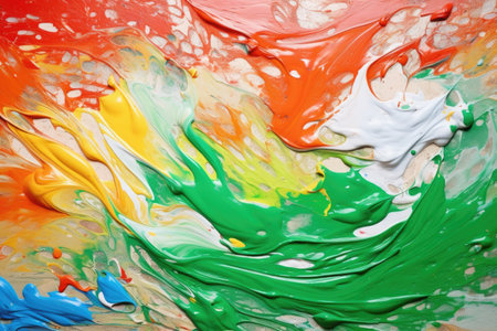 oil paint dripped, gathered at the canvas edge, created with generative aiの素材