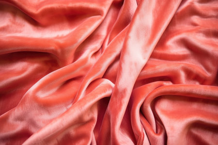 detail of salmon-colored velvet in natural light, created with generative aiの素材