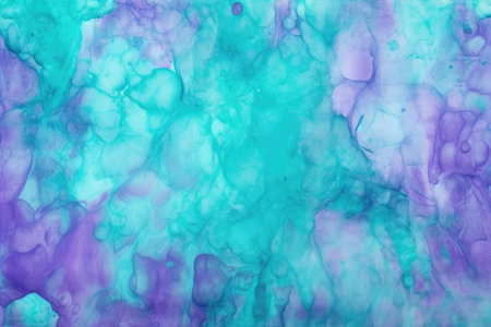 dabbing effect of teal and purple watercolor for a textured look, created with generative aiの素材
