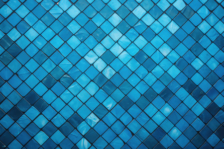 blue mosaic tile pattern viewed from above, created with generative aiの素材