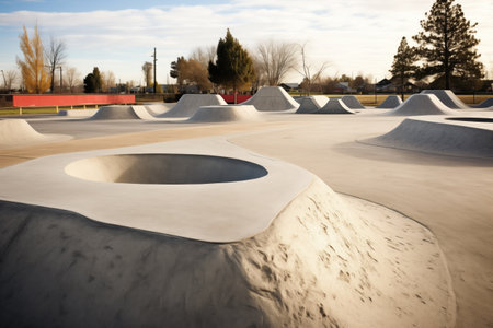 synthetic surface skateboard park, created with generative aiの素材