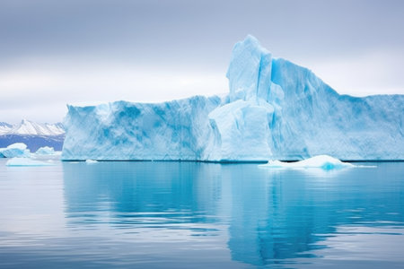an iceberg calving off a glacier, created with generative aiの素材