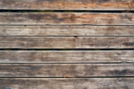 texture of an old wooden bridge planks, created with generative aiの素材