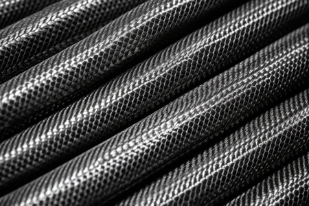 macro shot of carbon fiber thread pattern, created with generative aiの素材