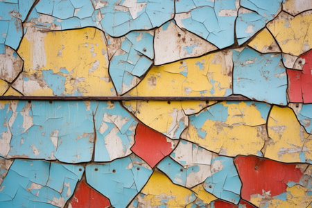 cracked paint texture on a wooden door, created with generative aiの素材