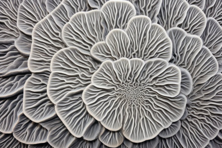 detail of grey mushroom coral texture, created with generative aiの素材