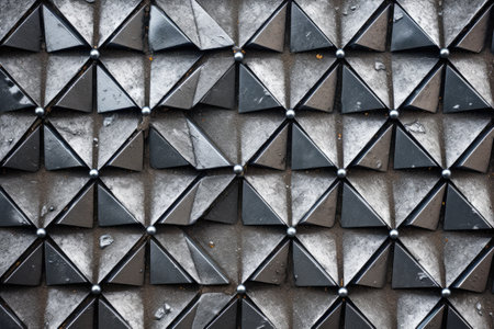 detail shot of weathered outdoor diamond plate, created with generative aiの素材