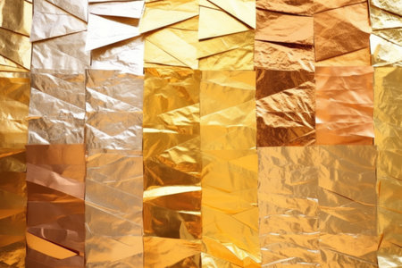 gold foil swatches organised in a variety, created with generative aiの素材