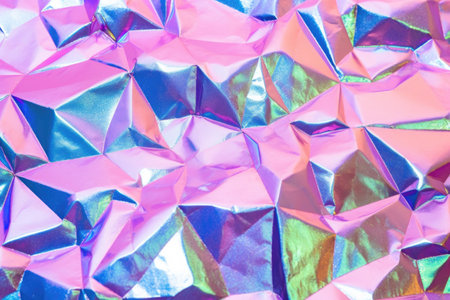 holographic wrapping paper texture, created with generative aiの素材