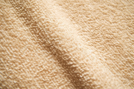 extreme close-up of a beige linen hand towel, created with generative aiの素材