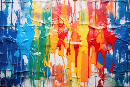 action shot of oil paint dripping onto canvas, created with generative aiの素材