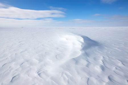 snow drift created by strong wind, created with generative aiの素材