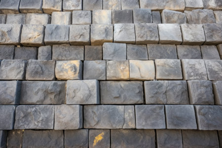 large stone blocks forming wall, created with generative aiの素材
