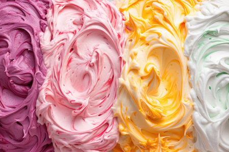 close-up of ice cream swirls, created with generative aiの素材