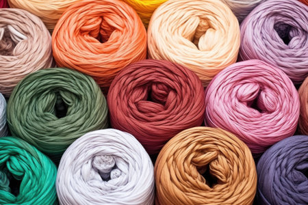 wool yarn in a swirl formation, created with generative aiの素材