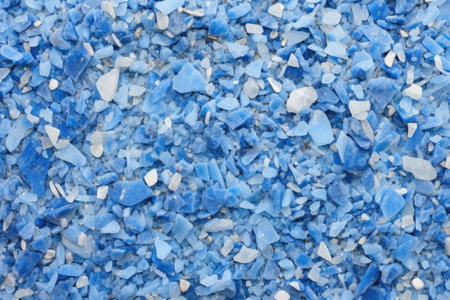 blue terrazzo floor with scattered stone fragments, created with generative aiの素材