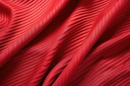 detailed shot of red twill fabric under natural sunlight, created with generative aiの素材