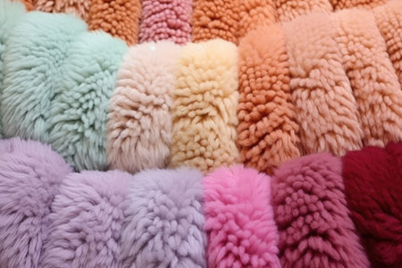 fluffy wool slippers texture close-up, created with generative aiの素材