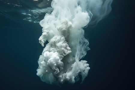 deep-sea thermal venting white smoke, created with generative aiの素材