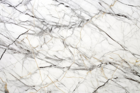 closeup of infused platinum streaks on white marble, created with generative aiの素材