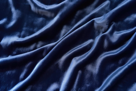 close up detailed shot of navy blue velvet material, created with generative aiの素材