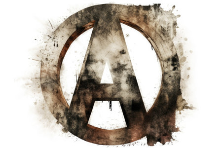 letter a, grunge style, on white background, created with generative aiの素材