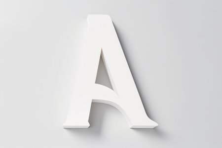 letter a, paper cut-out style, on white background, created with generative aiの素材