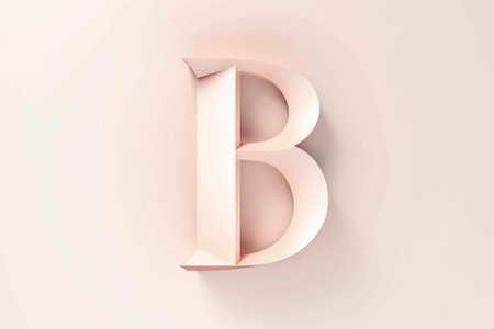 letter b, minimalist style, on white background, created with generative aiの素材