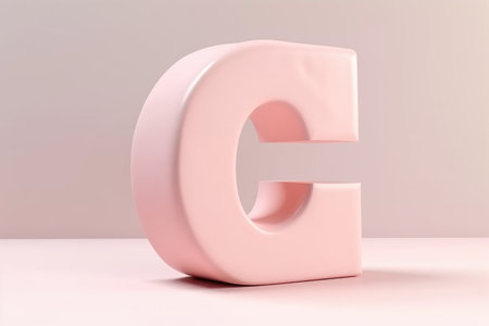 letter c, 3d block letters style, on white background, created with generative aiの素材