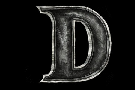 letter d, chalkboard style, on white background, created with generative aiの素材