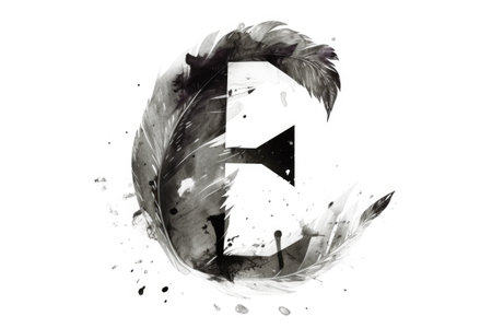 letter e, stencil, on white background, created with generative aiの素材