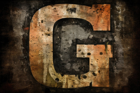 letter g, grunge style, on white background, created with generative aiの素材