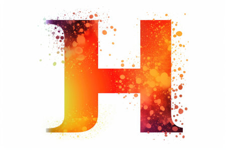 letter h, halftone style, on white background, created with generative aiの素材