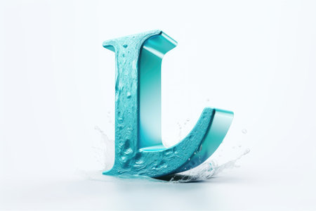 letter l, oceanic, on white background, created with generative aiの素材