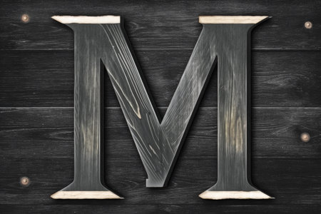 letter m, chalkboard style, on white background, created with generative aiの素材