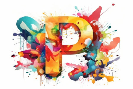 letter p, street art style, on white background, created with generative aiの素材