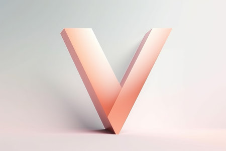 letter v, minimalist style, on white background, created with generative aiの素材