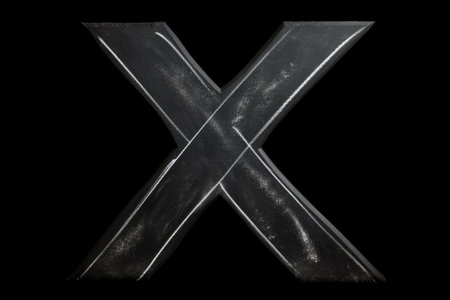 letter x, chalkboard style, on black background, created with generative aiの素材