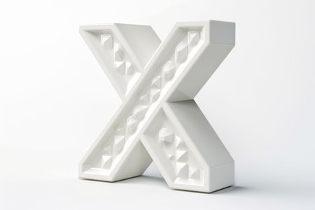 letter x, 3d block letters style, on white background, created with generative aiの素材