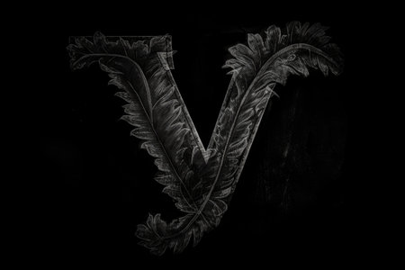 letter y, chalkboard style, on black background, created with generative aiの素材
