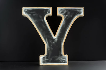 letter y, chalkboard style, on white background, created with generative aiの素材