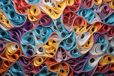 a swirl pattern created with vibrant paper clips, created with generative aiの素材