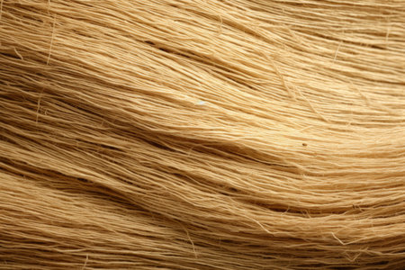 macro shot of raw hemp fabric showing individual fibers, created with generative aiの素材