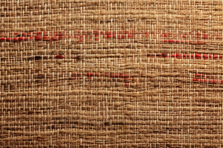 detailed image of woven hemp fabric texture, created with generative aiの素材