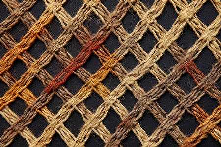 close-up shot of a hemp textile with its intricate weaving pattern, created with generative aiの素材