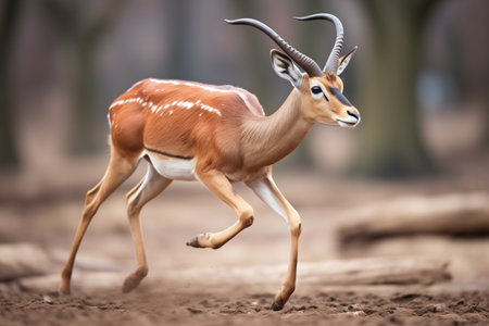 close-up of gazelle muscles flexing in strideの素材