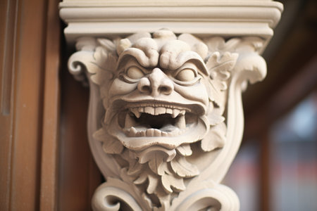 ornate gargoyle with intricate carving detailsの素材