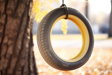 chilled tire swing without passengersの素材