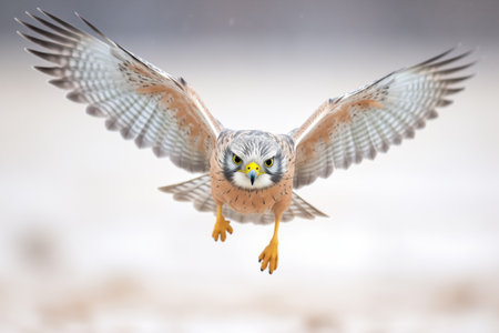 kestrel with focused eyes hovering in search of preyの素材